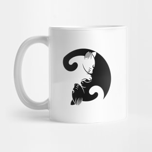 Minimalist Cat Neko YinYang Tshirt Mug